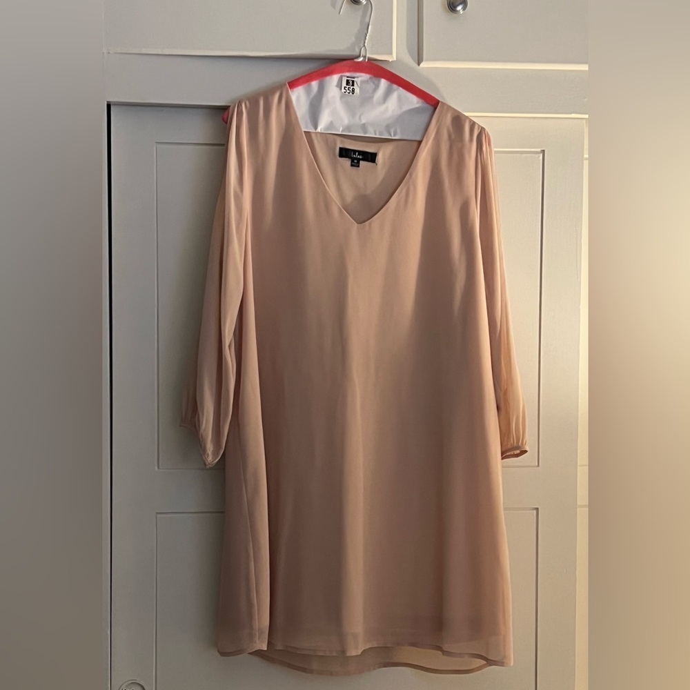 Lulu's Soft Pink Dress with split sleeves